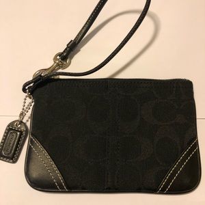Coach Black Signature C Skinny Wristlet